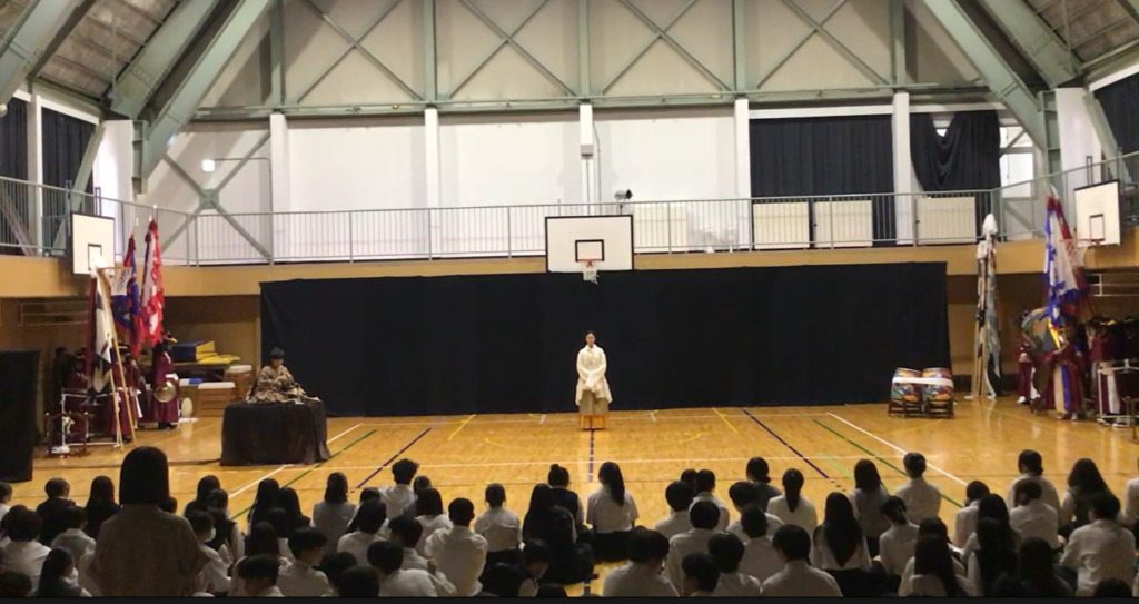 ＜伝統芸術部＞生徒会主催壮行会演目披露